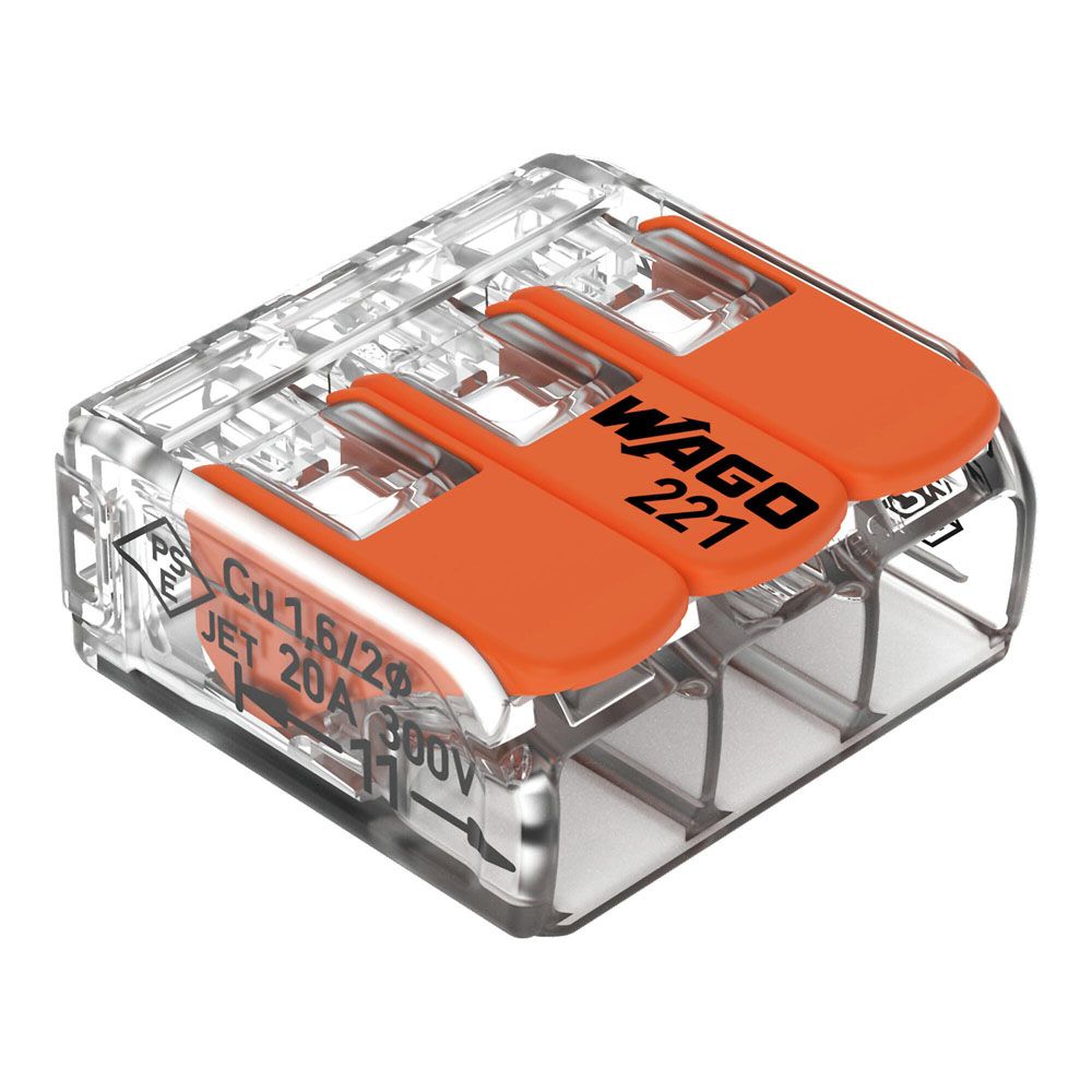 Wago 3-kontaktiline hoobpistik, 0,2—4 mm², 12 tk