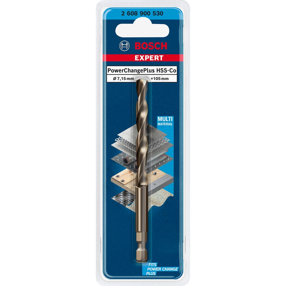 Bosch EXPERT keskiöporanterä Power Change Plus HSS-Co 7,15 x 105 mm