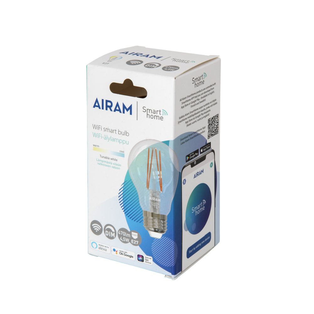 Airam SmartHome älylamppu kirkas 4,5 W E27 470 lm 2700-6500 K