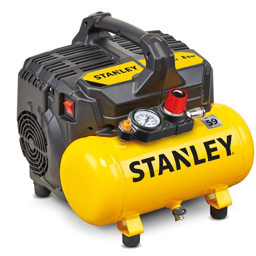 Stanley Siltek 100/8/6 tystgående tryckluftskompressor 750 W 6 L