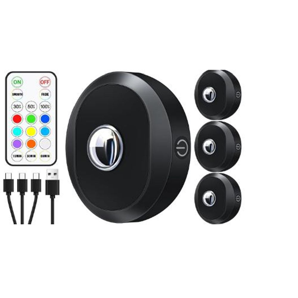 Berg RGB LED kohdevalaisin ladattava 3 kpl musta