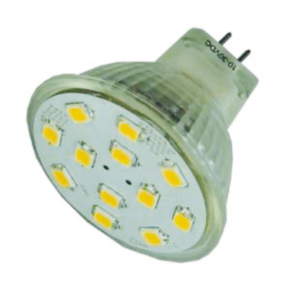 12 SMD-LED 10-30V 2,1W MR11/G4 kanta, 2733 K