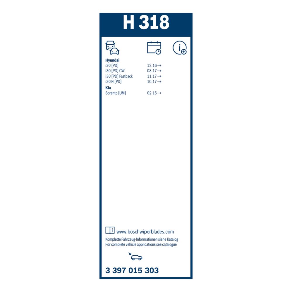 Bosch H318 takalasinpyyhin 30 cm