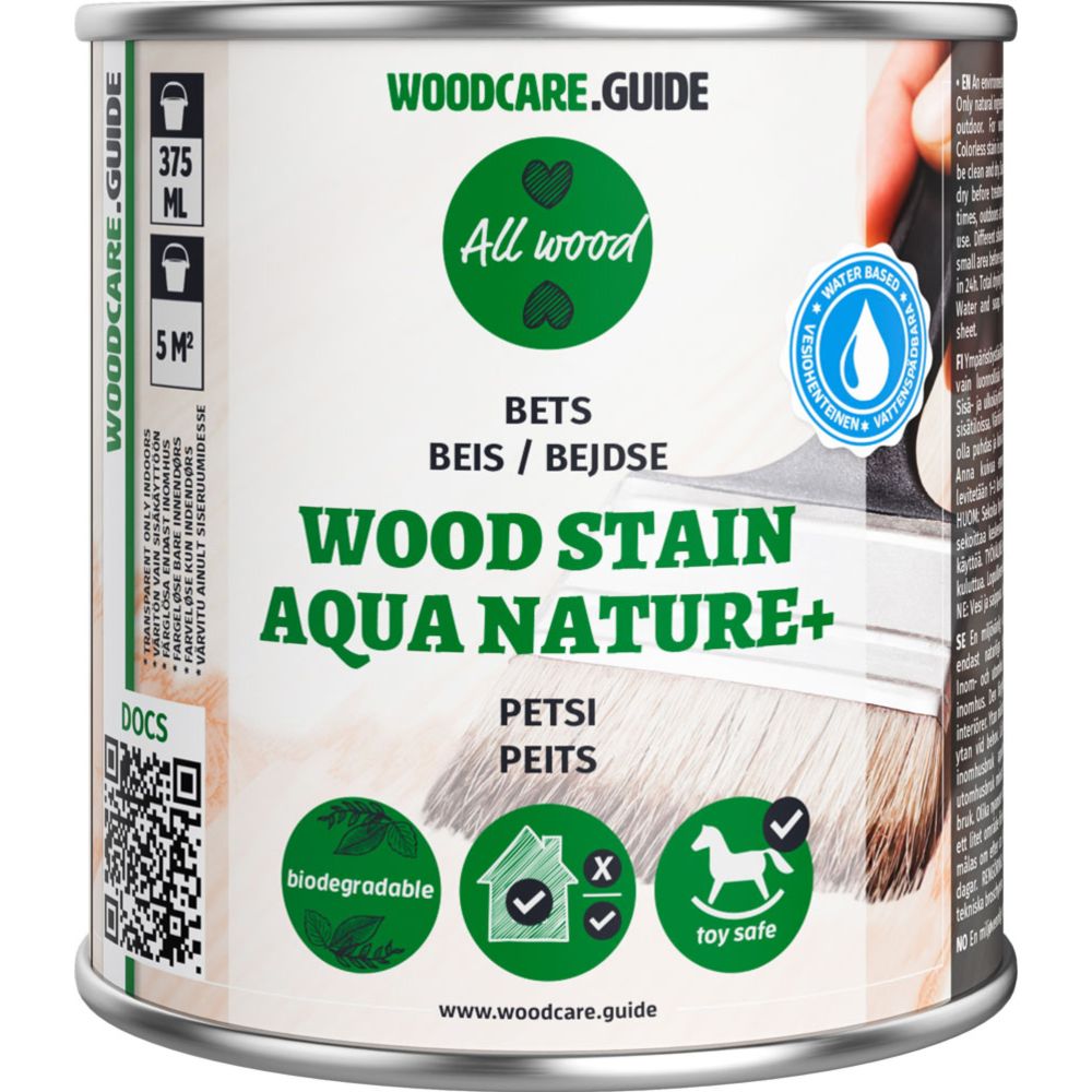 Woodcare Wood Stain peits, valge, 375 ml