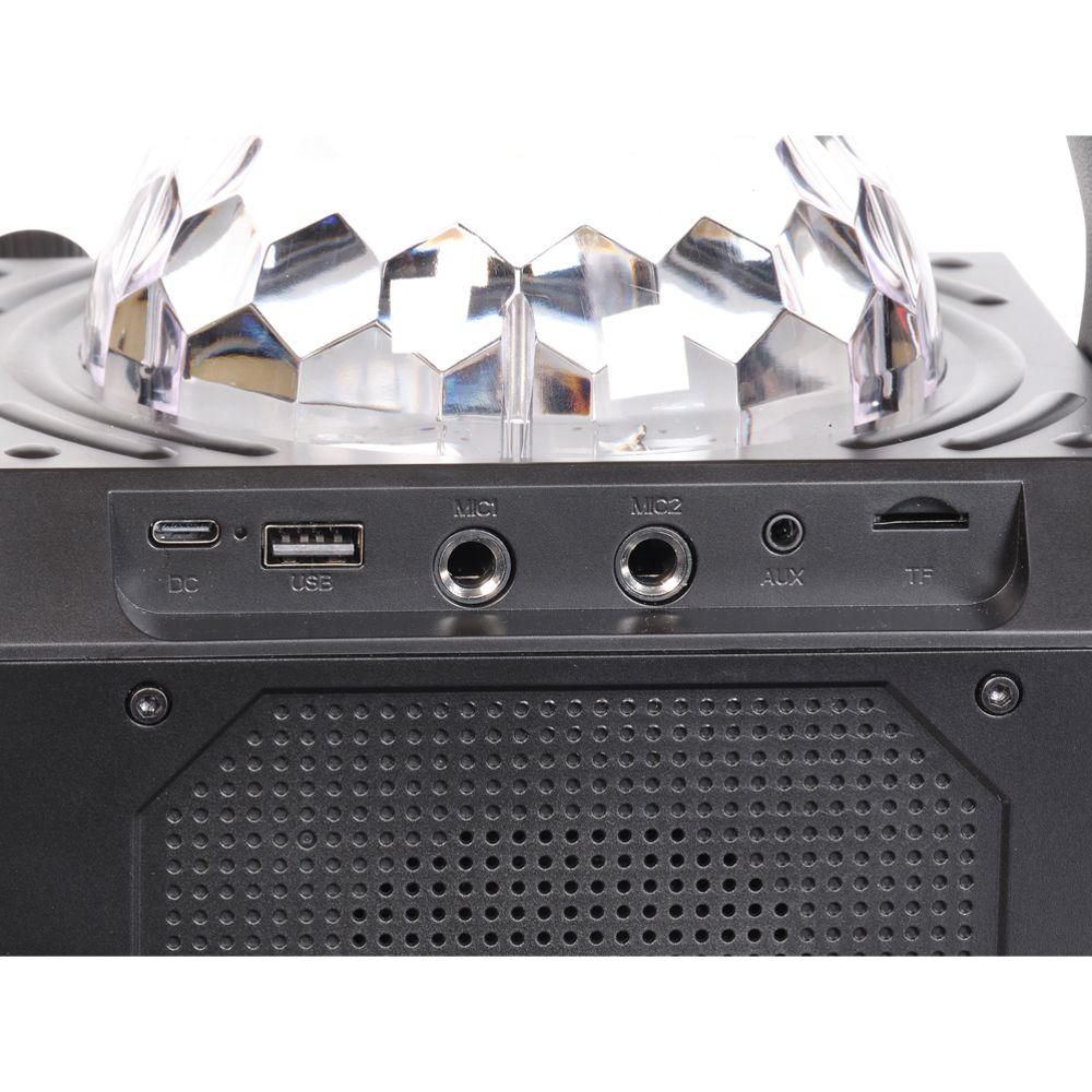 Denver BTM-618 Bluetooth-kaiutin mikrofonilla ja LED-diskovalolla