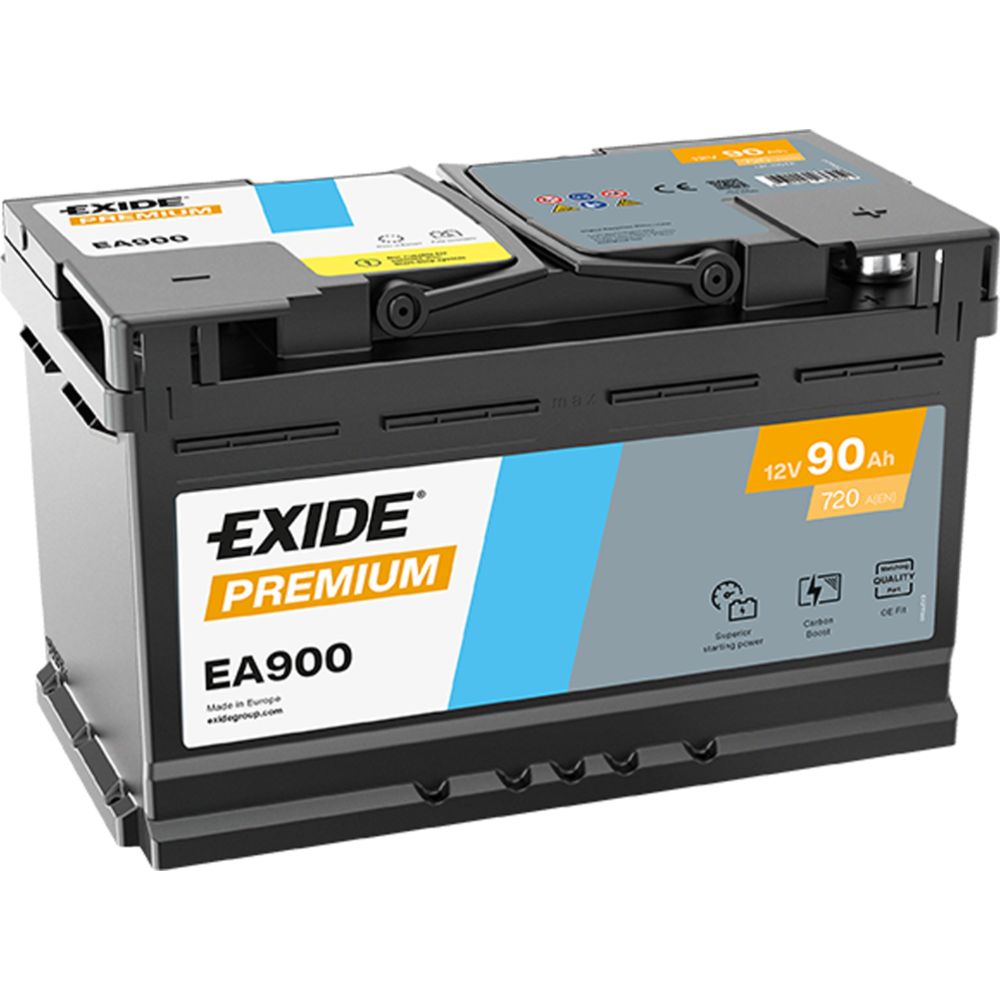 Exide EA900 90 Ah / 720 A aku, P 315 x L 175 x K 190 -+