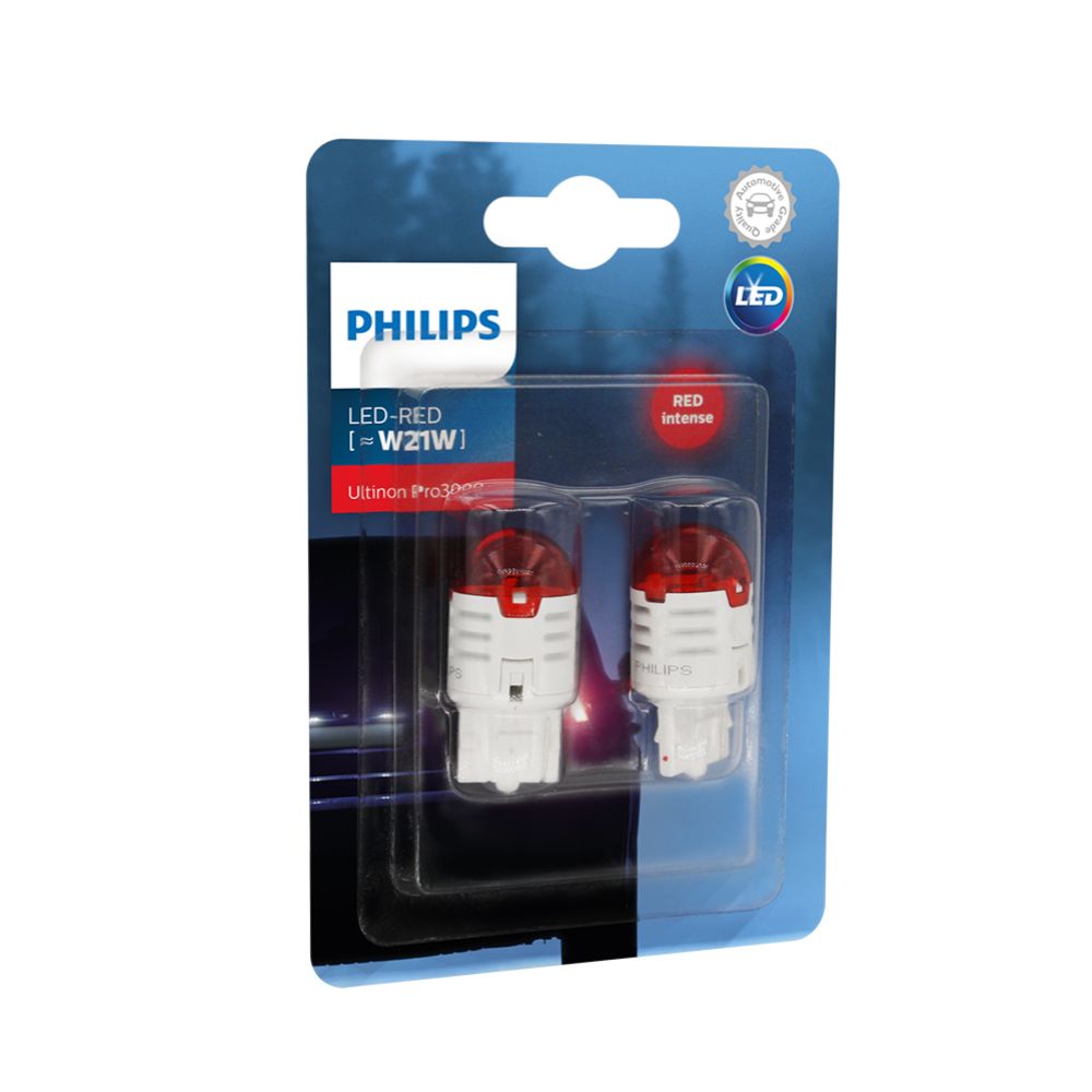 Philips Ultinon Pro3000 LED-lampa W21W röd 2 st.