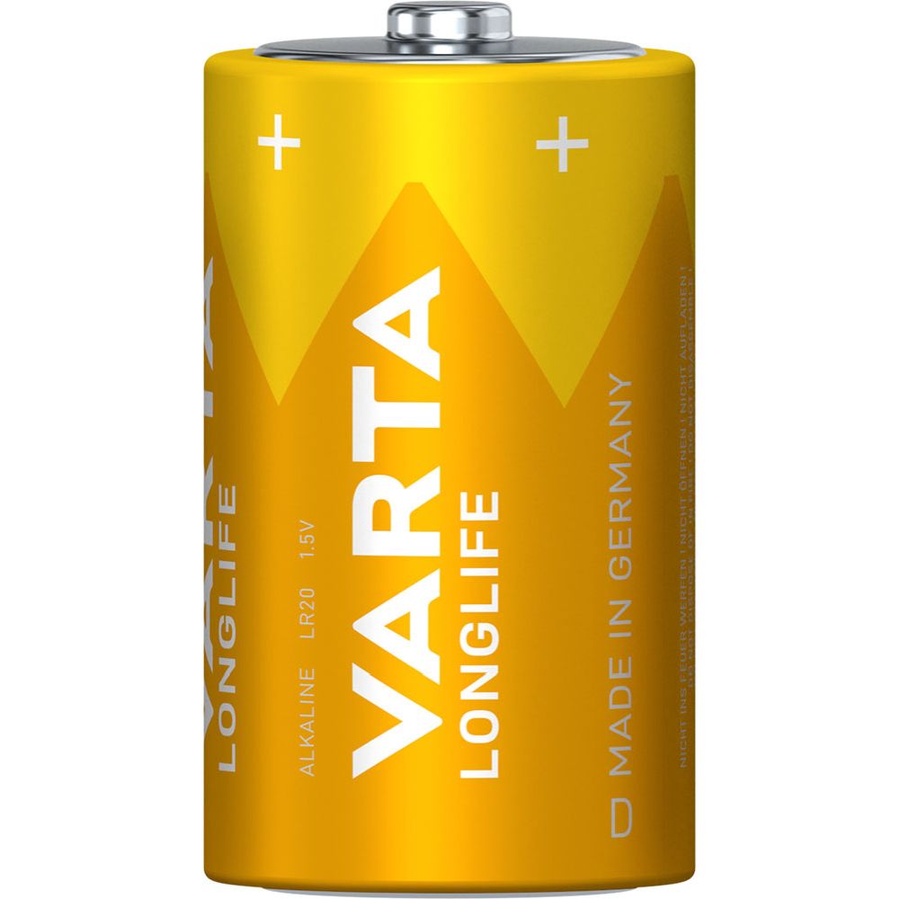 VARTA Longlife D-batteri, 2 st.