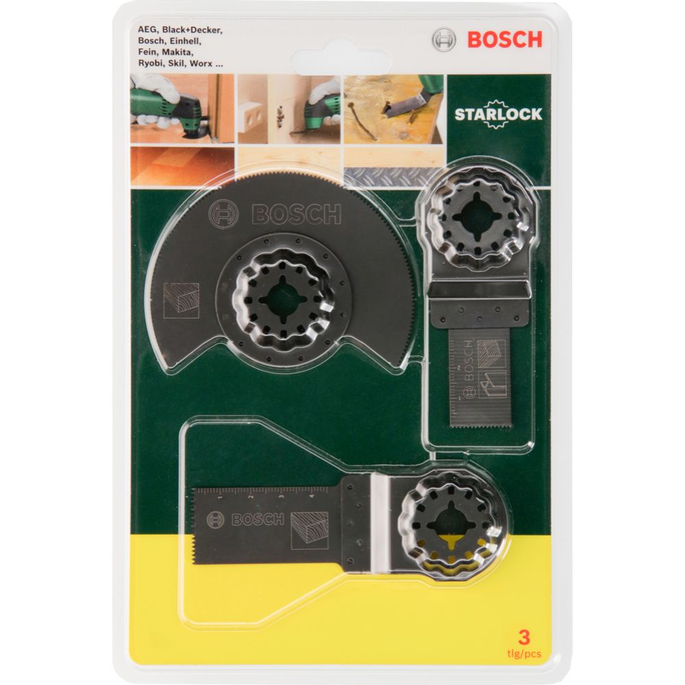 Bosch Starlock Starter Kit puutööks koos multifunktsionaalsete tööriistadega, 3-osaline