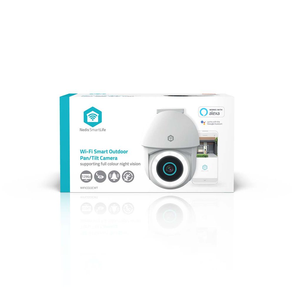 Nedis SmartLife WiFi övervakningskamera utomhus, vridbar 1296p Full HD IP65