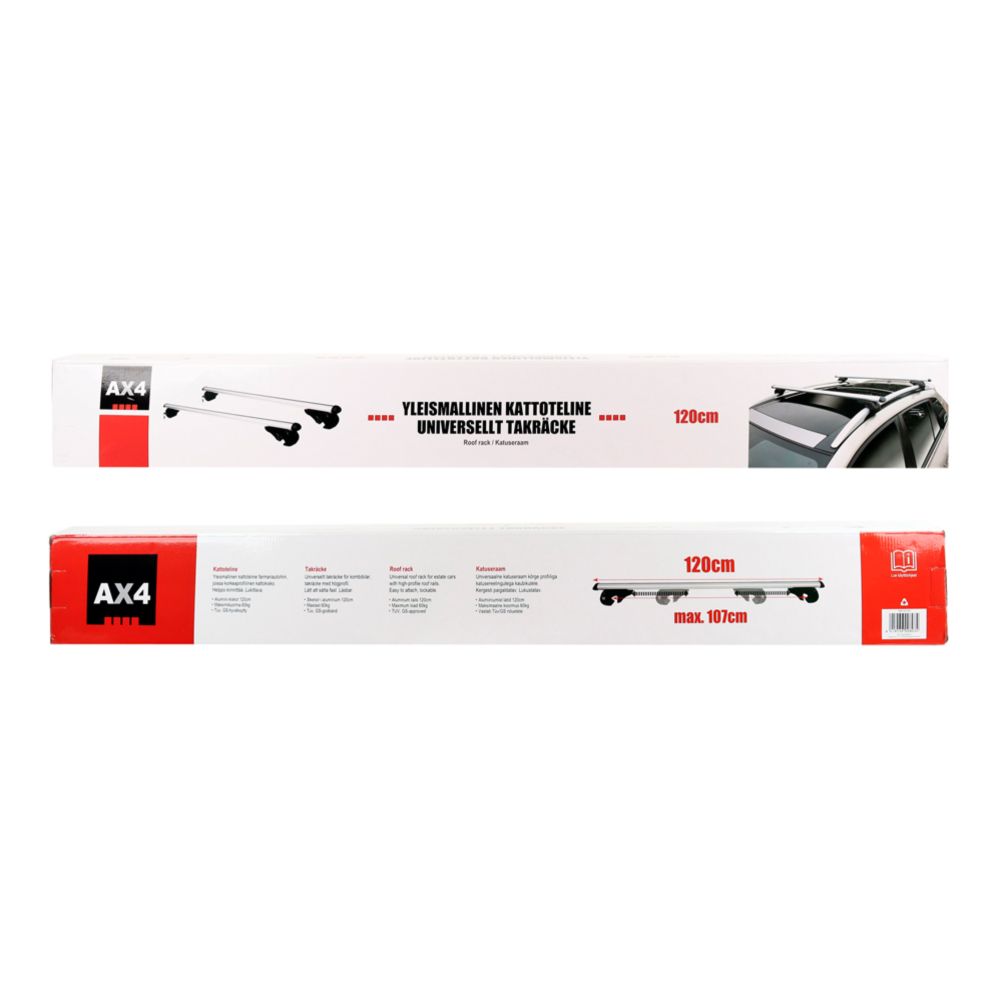 AX4 yleismallinen kattoteline 120 cm