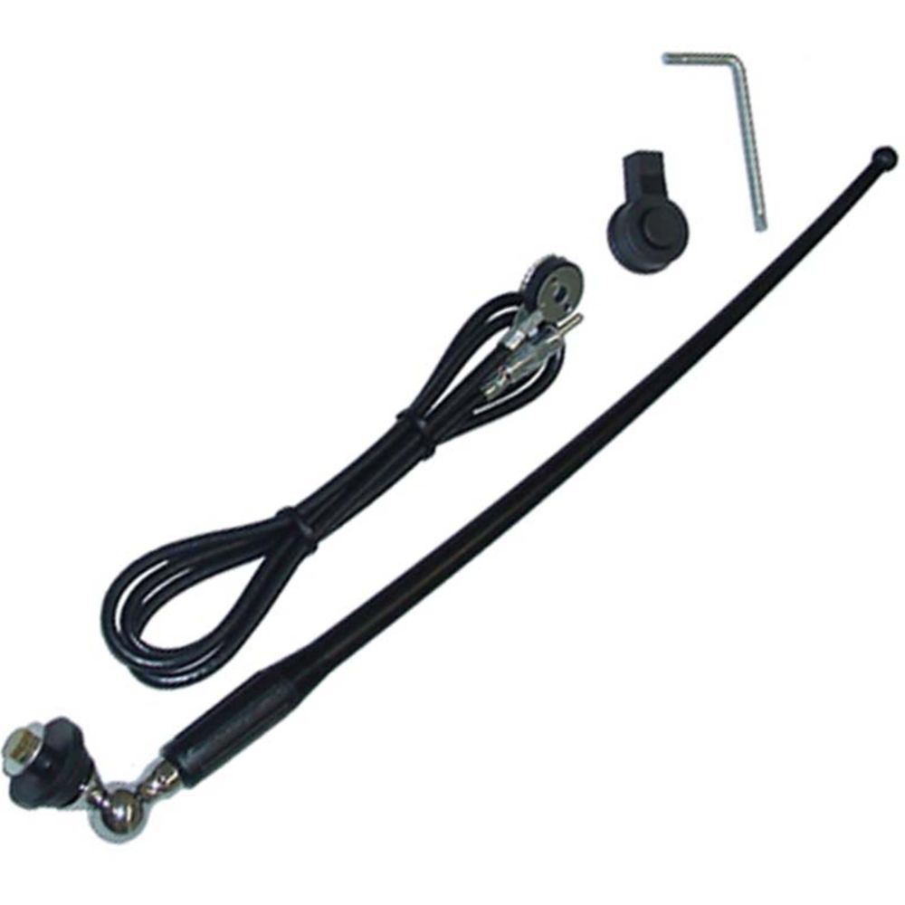 Autoantenn "Kummibatoon" 40 cm - 0 kuni 180 - must