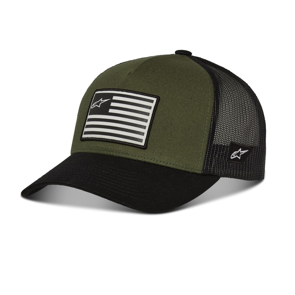 Alpinestars Flag Snapback nokamüts, must/roheline