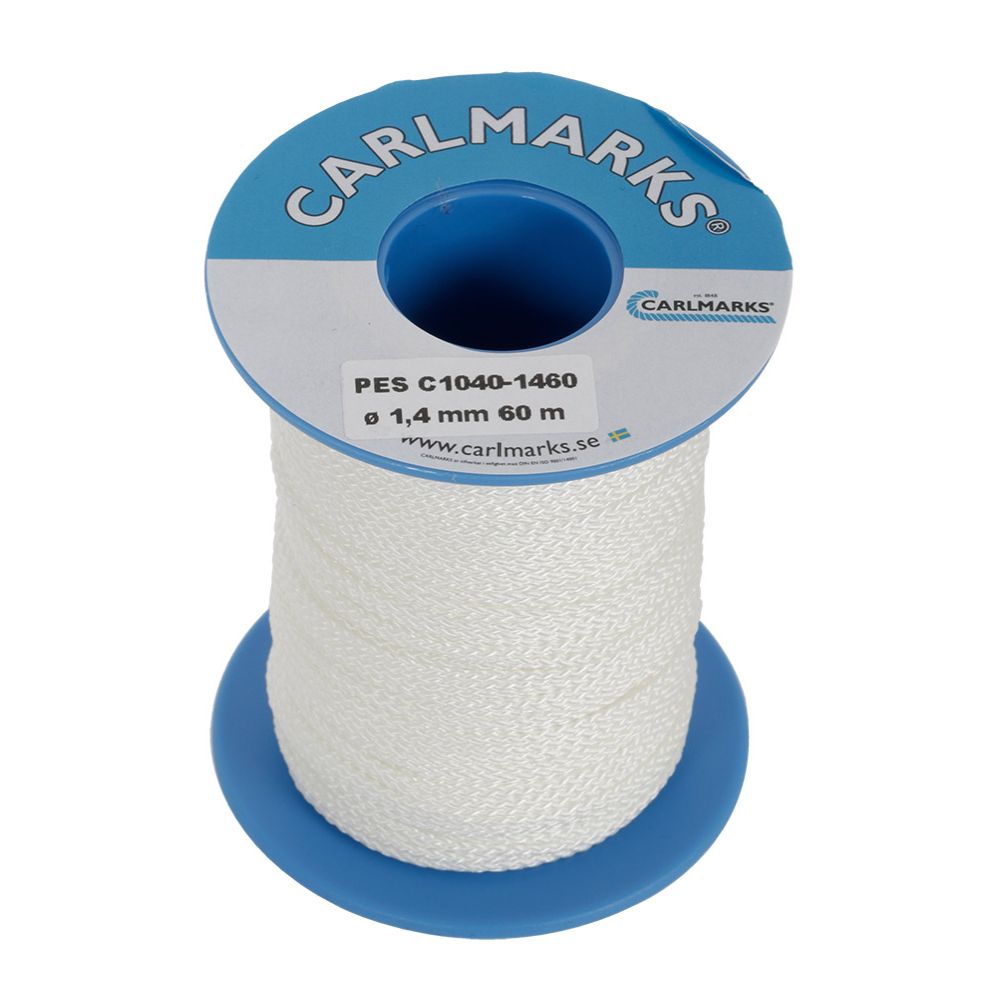 Carlmarks polyesterlina vit 1,4 mm 60 m