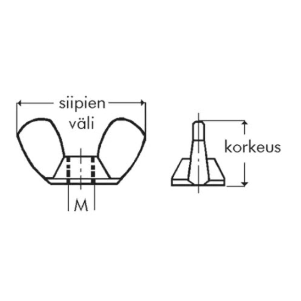 Siipimutteri M6 10 kpl