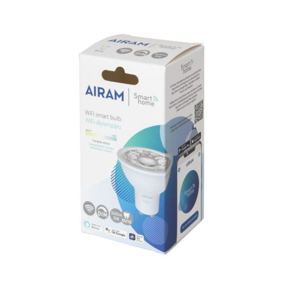 Airam Smart LED-kohtvalgusti, GU10, 4,7 W, 2700—6500 K, 345 lm