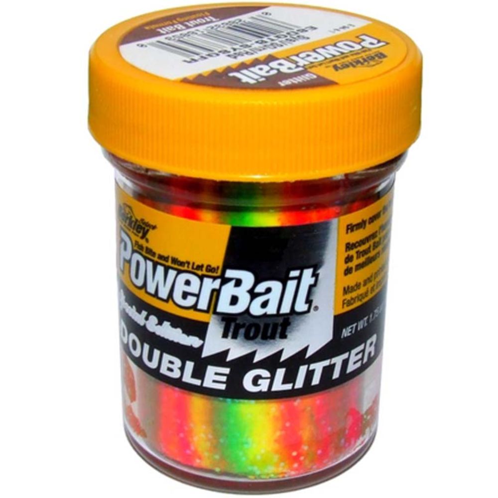 Berkley PowerBait Glitter Trout syöttitahna Rainbow valkosipuli 50 g
