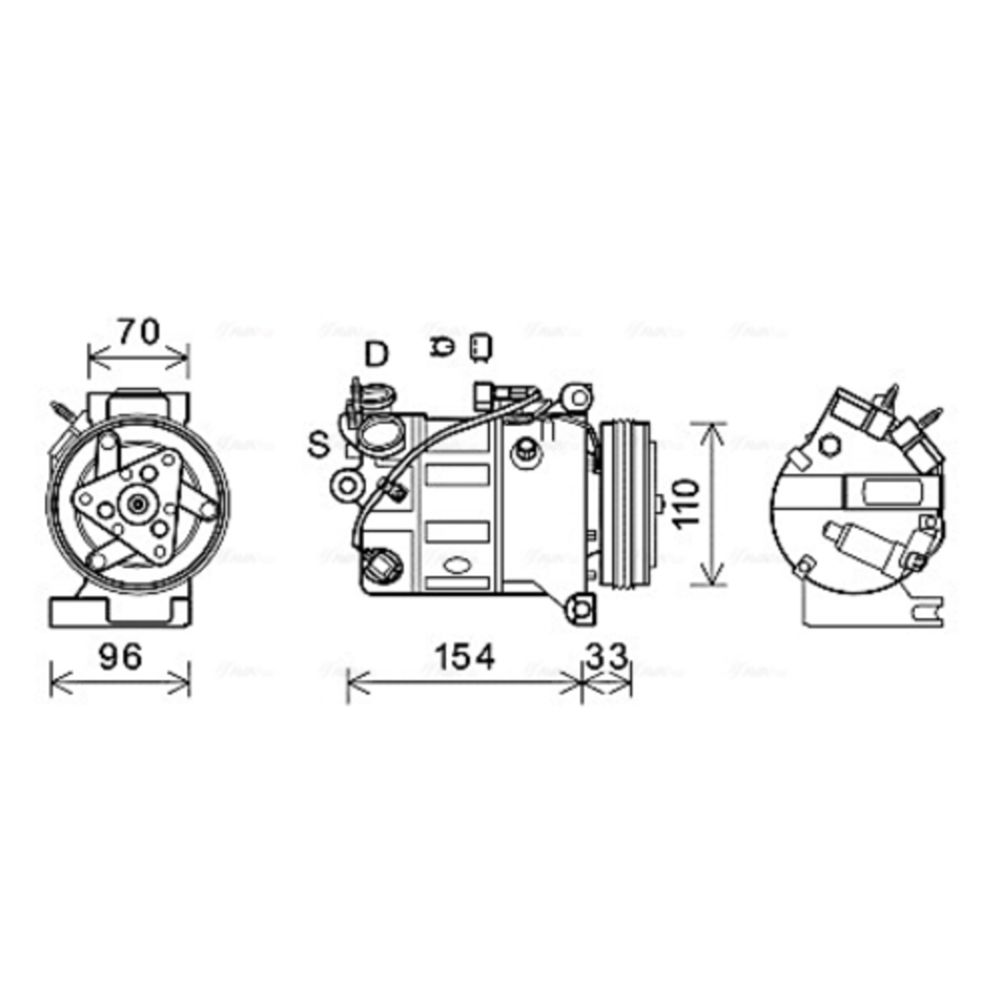 Kompressor, klimatanläggning 30-00441