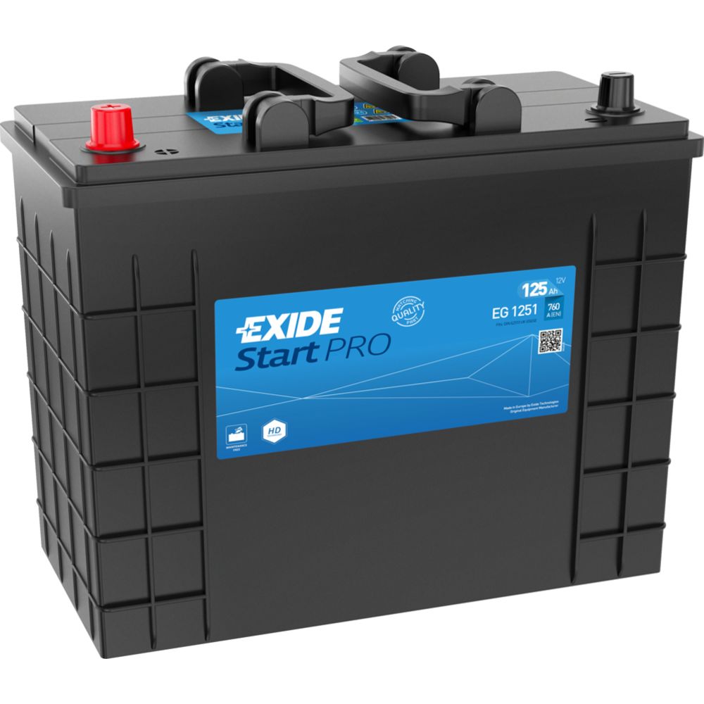 Exide EG1251 125 Ah / 760 A akku P349 x L175 x K290 +-