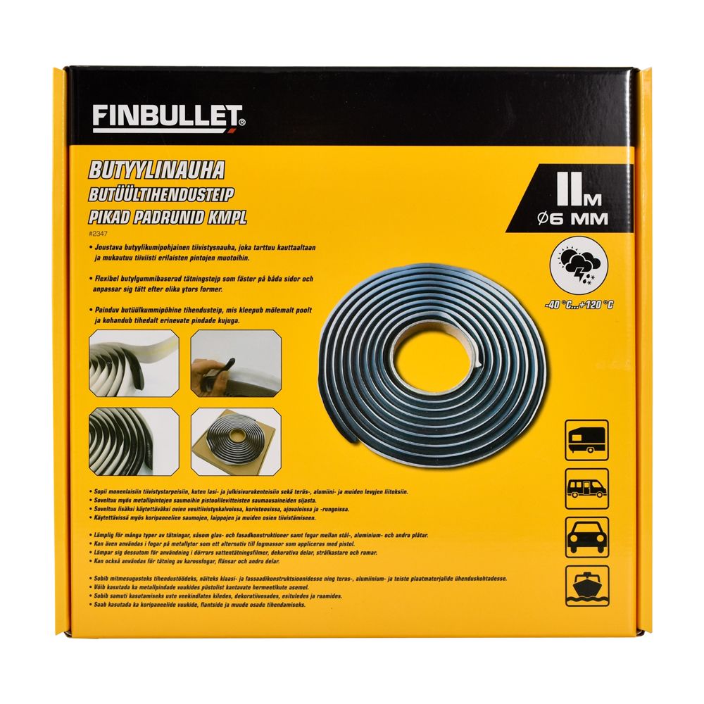 Finbullet Butyltejp 6 m x 11 mm