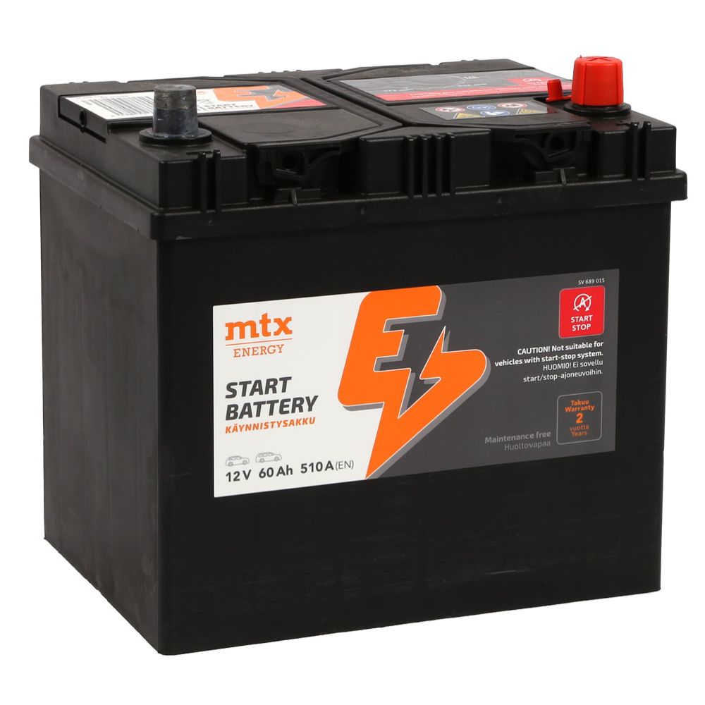 MTX Energy käivitusaku, 60 Ah / 510 A, P 232 x L 173 x K 225, -+