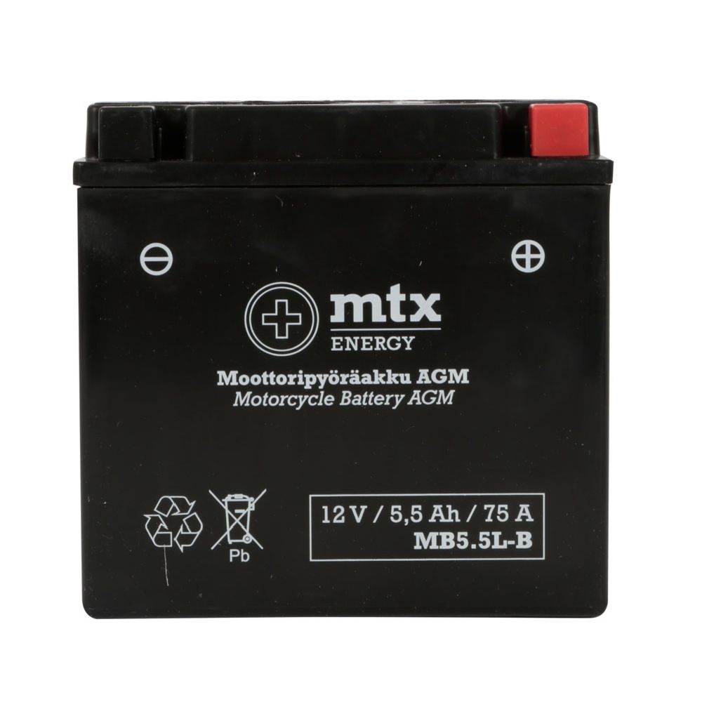 MTX Energy mootorratta aku 12 V 5,5 Ah "MB5.5L-B " (P135 x L60 x K130 mm)