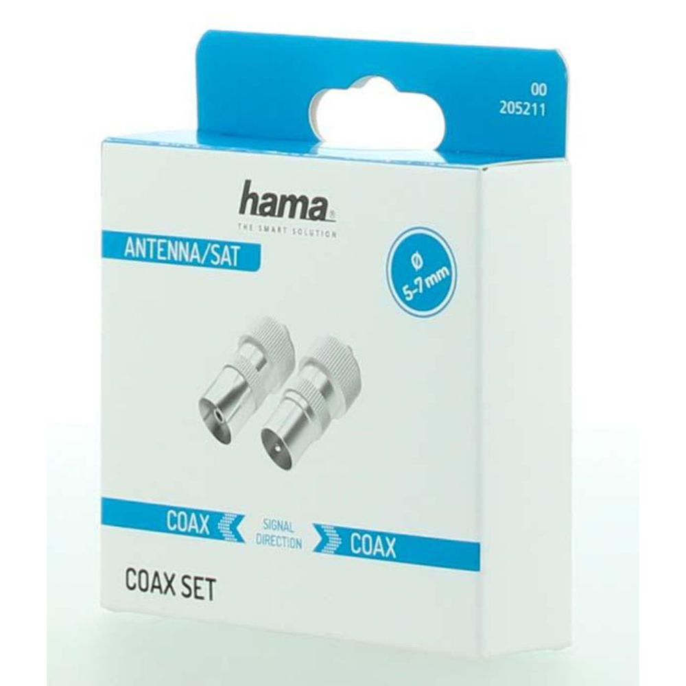 Hama Antenniliitinsarja, Coax uros, Coax naaras, kierrettävä, metallia