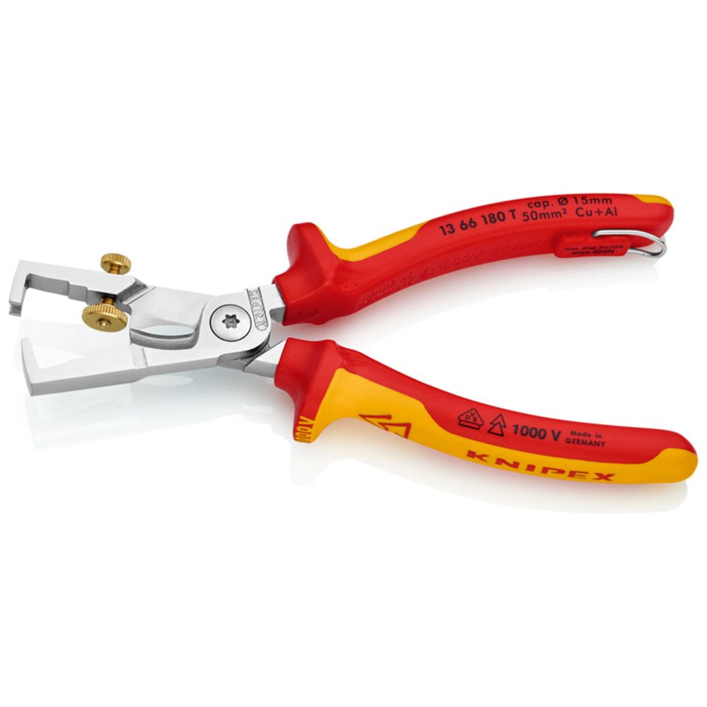 Knipex® 13 66 180 T StriX® VDE kuorintapihdit kaapelileikkurilla putoamissuojattu 180 mm