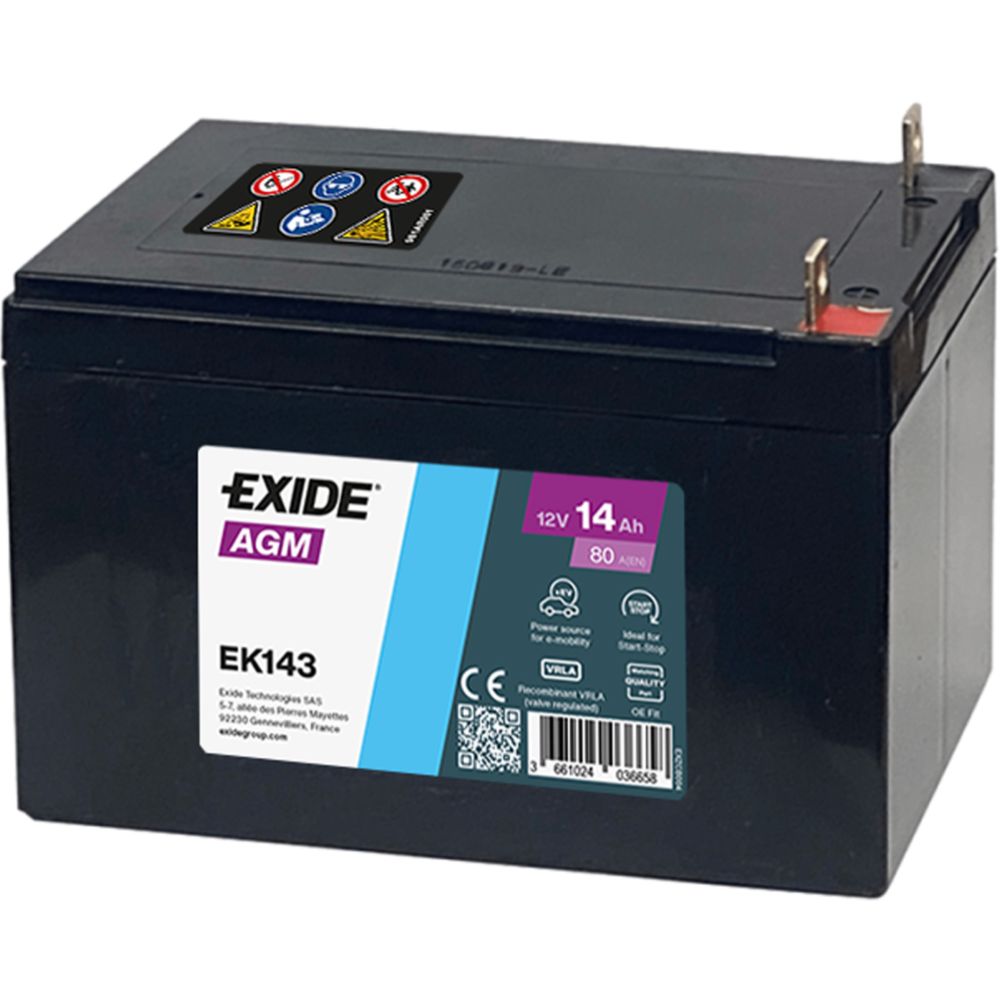 Exide EK143 14 Ah/80 A batteri L150 x B100 x H100