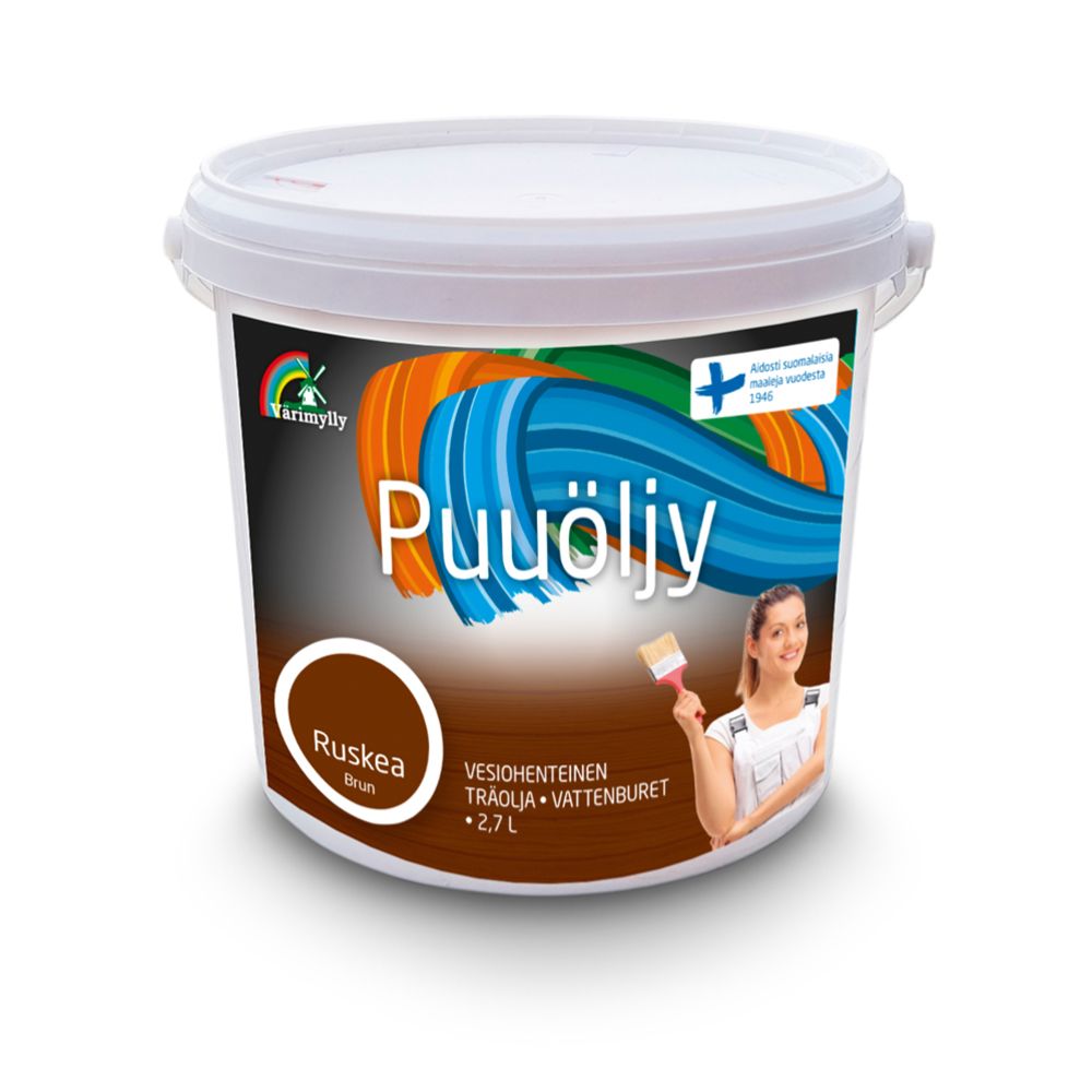 Värimylly puuöljy ruskea 2,7 l