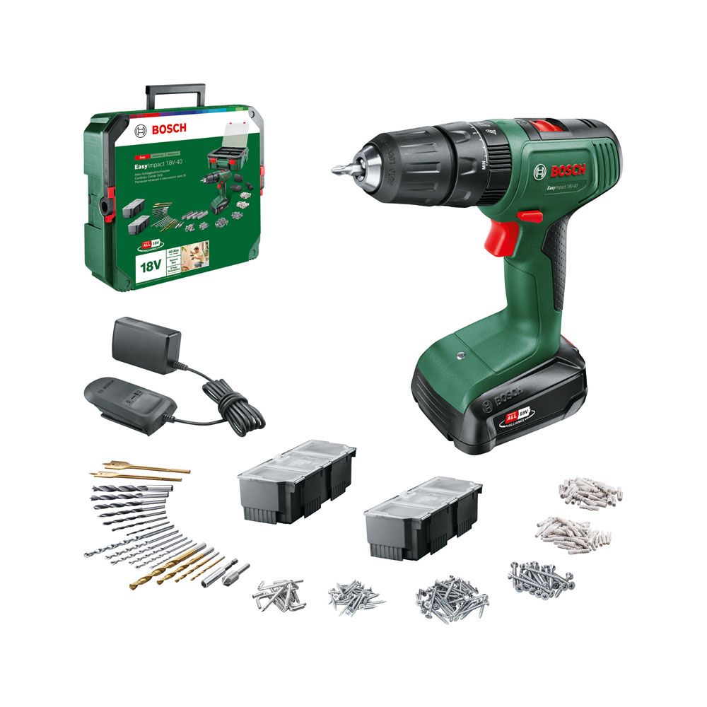 Bosch EasyImpact akulööktrell + SystemBox, 18 V-40, 1,5 Ah