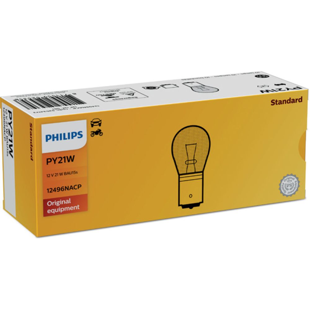 Philips BAU15s pirn 12 V 21 W PY21W Ambra 150° 10 tk