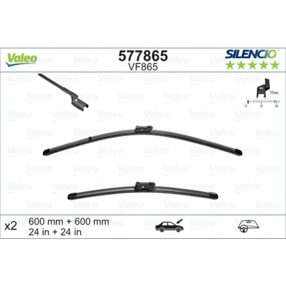 Valeo X-trm VM865/VF865 torkarblad 2 st. 60 + 60 cm