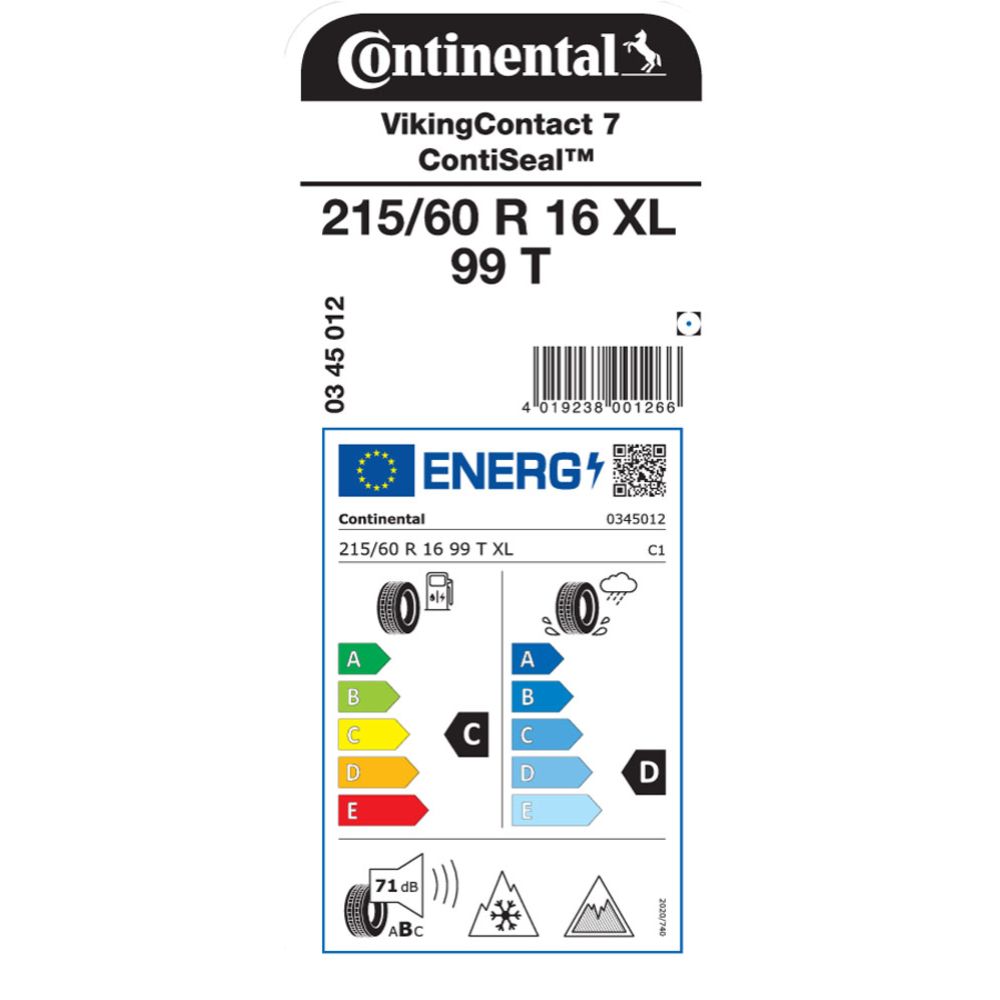 Continental VikingContact 7 215/60 R16 99T XL ContiSeal kitkarengas