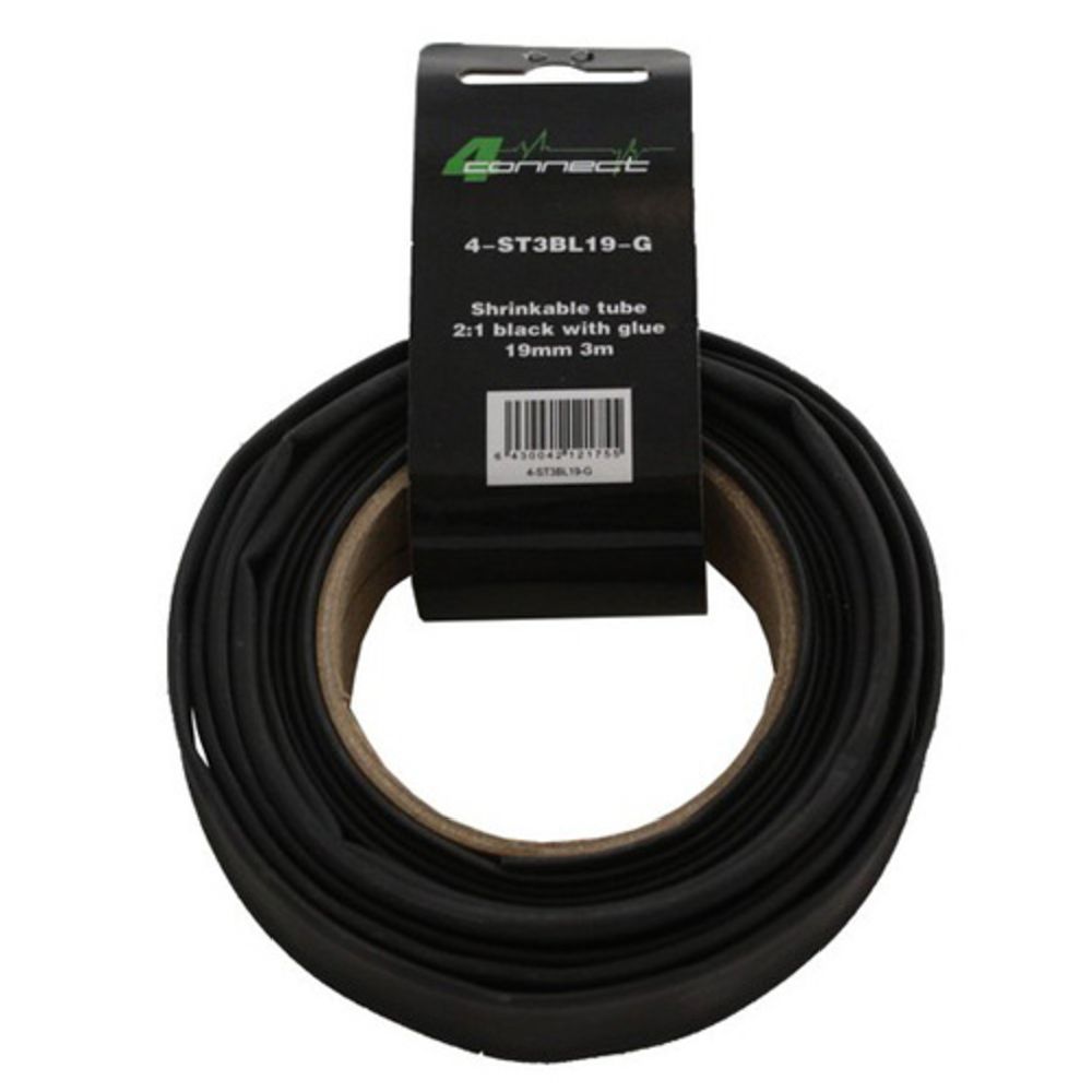 FOUR Connect krympslang, 2: 1 svart 19 mm 3 m