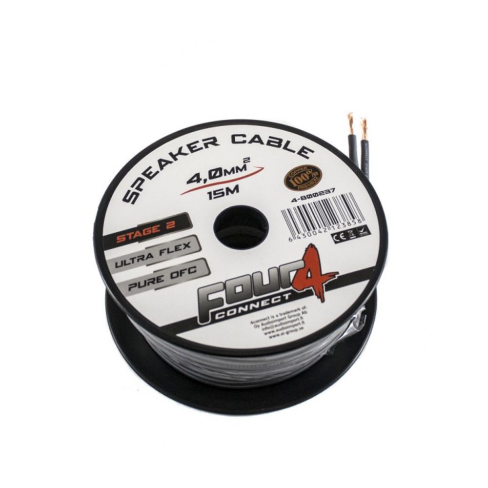 FOUR Connect OFC kõlarikaabel 2x4,0 mm2 15 m minirull