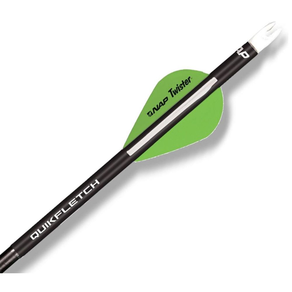 NAP QUIKFLETCH® Twister 2'' pikasulka 6 kpl mustalla putkella, vihreä