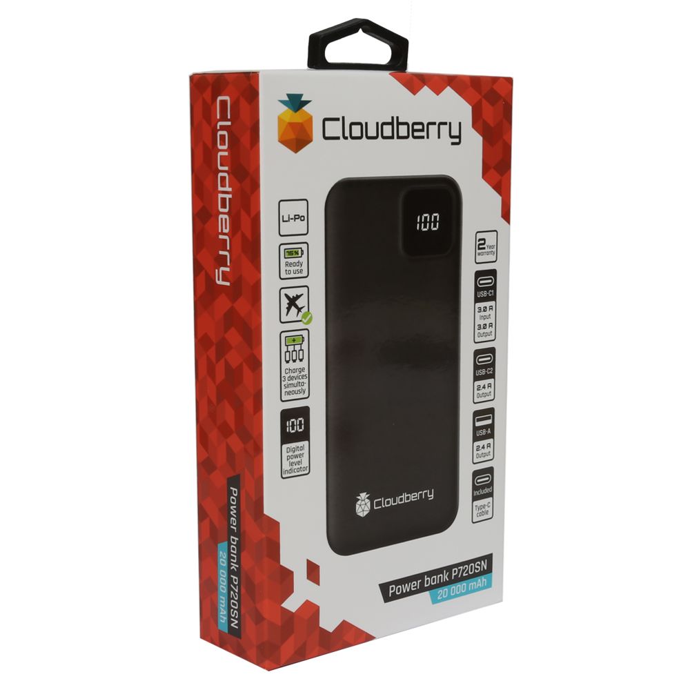 Cloudberry varavirtalähde 20 000 mAh