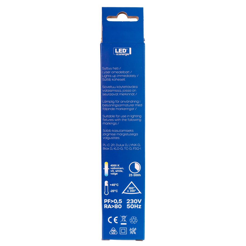 LED sormilamppu G23 7W 4000K 700 lm 2-nastainen