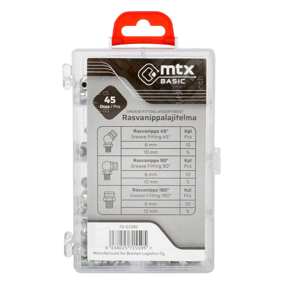 MTX Basic smörjnippelsats 45 delar
