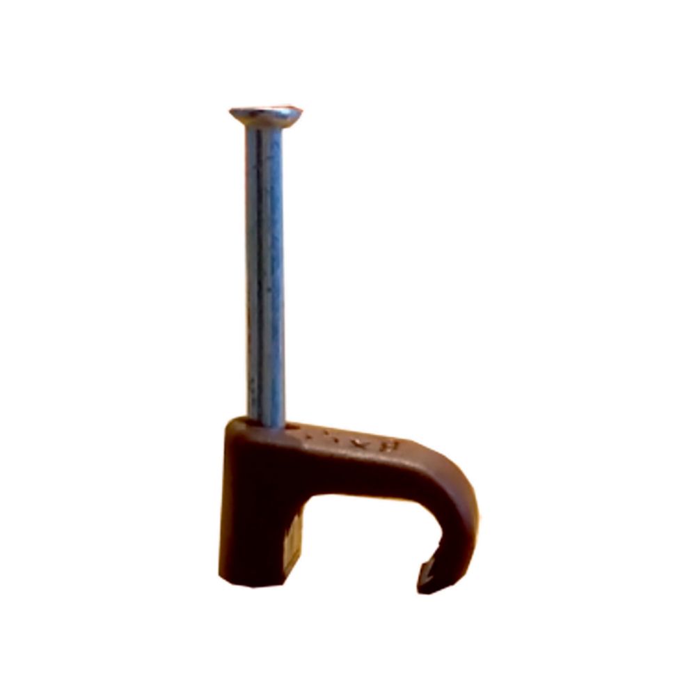 Litteä naulakiinnike 2 x 6 mm² kaapelille, ruskea 50 kpl
