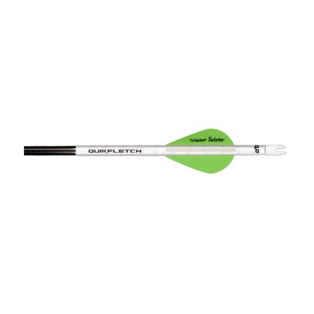 NAP QUIKFLETCH® Twister 2'' pikasulka 6 kpl valkoisella putkella, vihreä