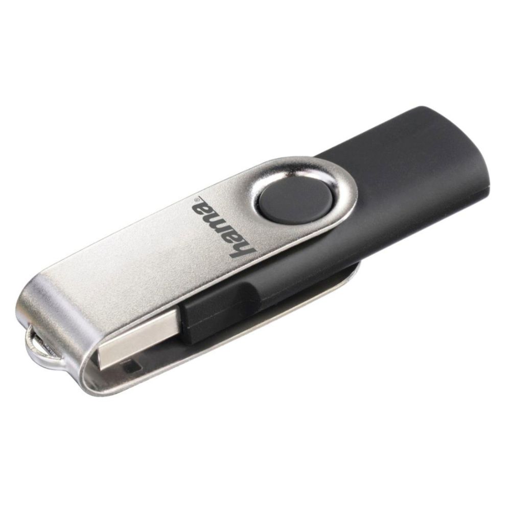 Hama Rotate muistitikku USB 32GB USB 2.0, 10 MB/s, musta/hopea