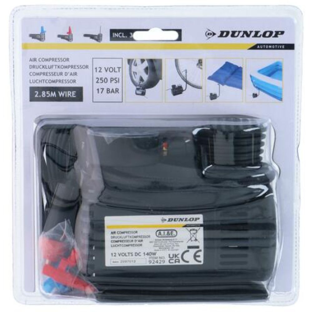 Dunlop luftkompressor 12V 250 Psi / 17 bar