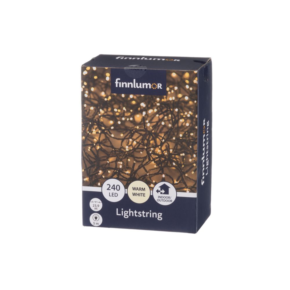 Finnlumor 240 LED-välisvalguskett, soe valge