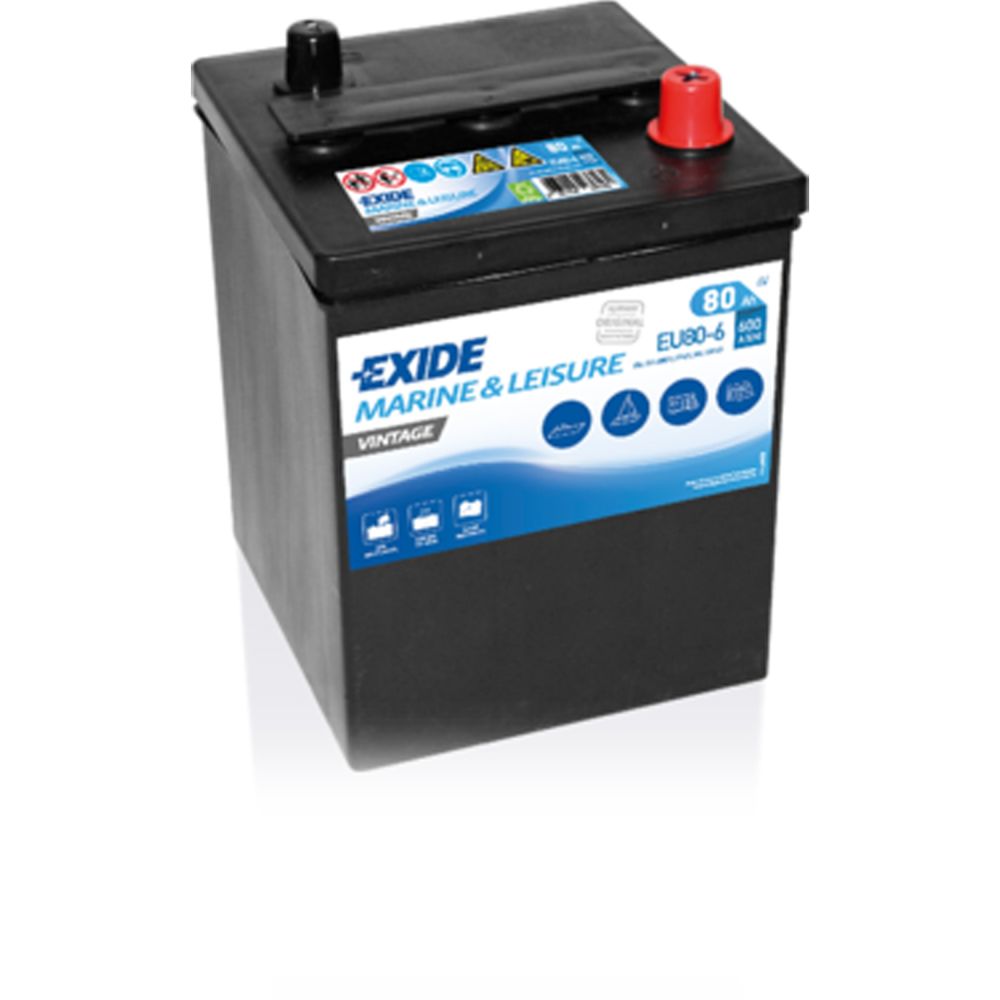 Exide Vintage käynnistysakku 6 V 80 Ah 16x17x22 cm