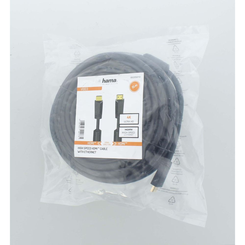 Hama HDMI-kaapeli, HDMI uros - HDMI uros, 4K, Ethernet, 15,0 m