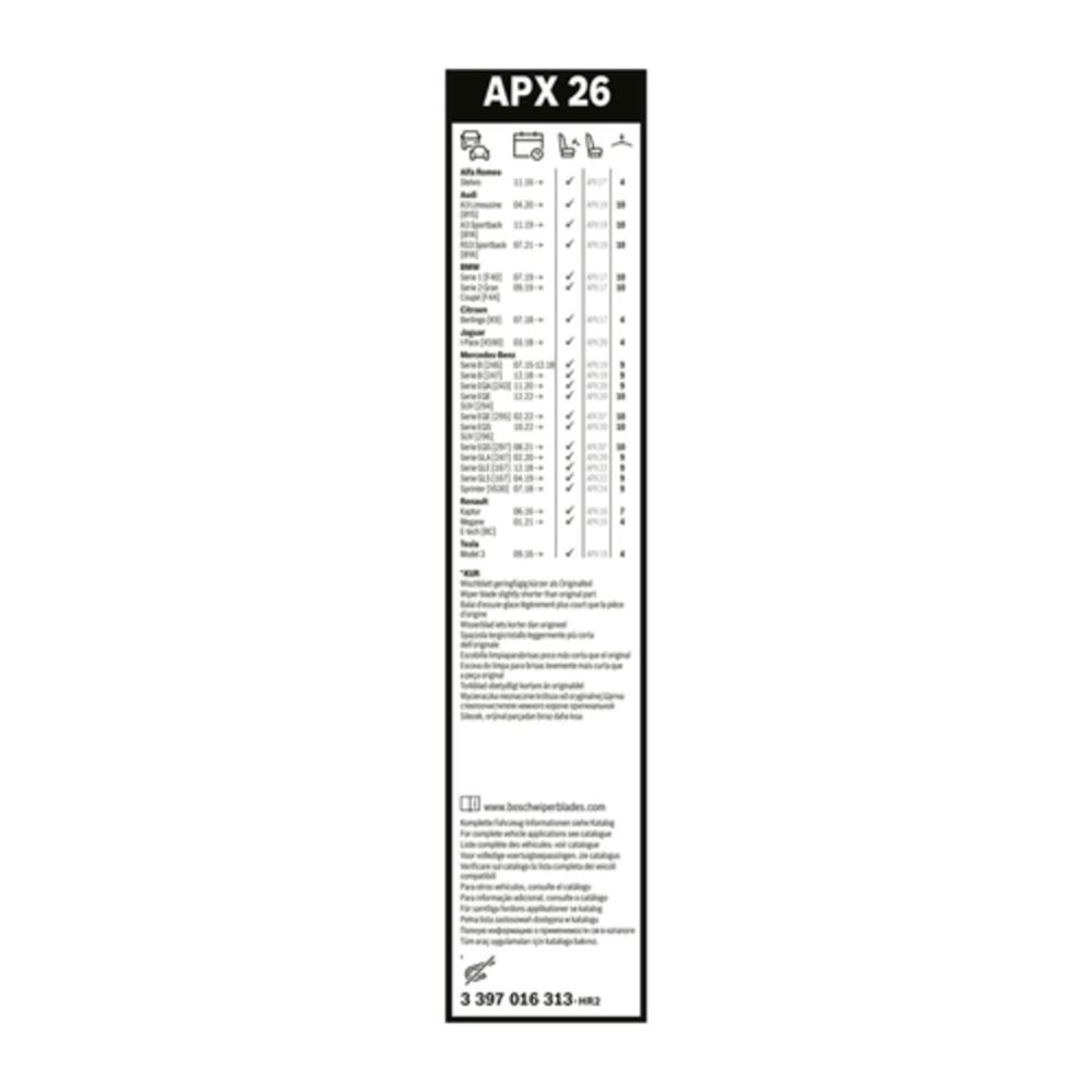 Bosch AeroTwin MultiClip APX26 pyyhkijänsulka 65 cm