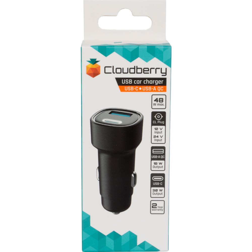 Cloudberry 4,8 A billaddare PD USB-C + USB-A 48 W