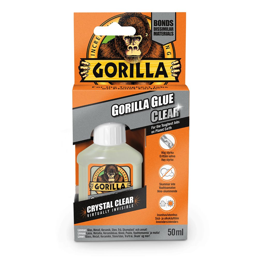 Gorilla Glue Clear väritön polyuretaaniliima 50 ml